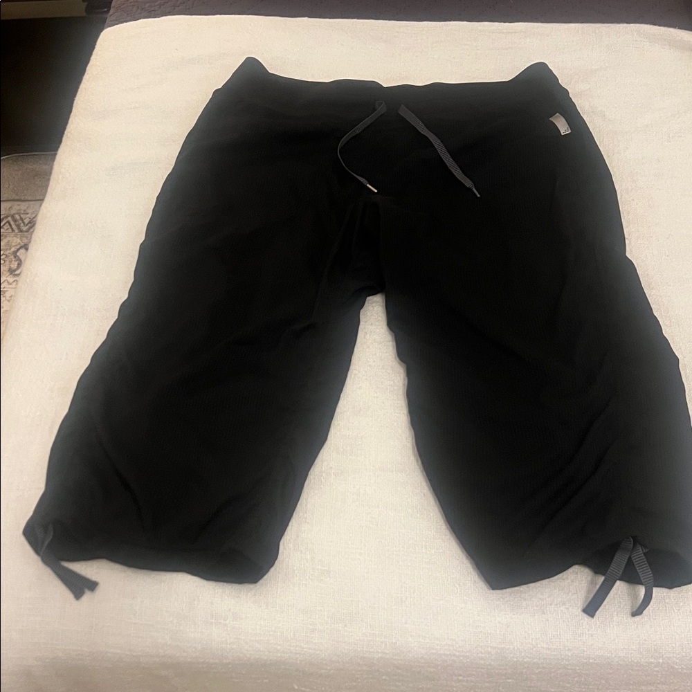 BCG Black Striped Capri Athletic Joggers with Front Pockets Sz XL